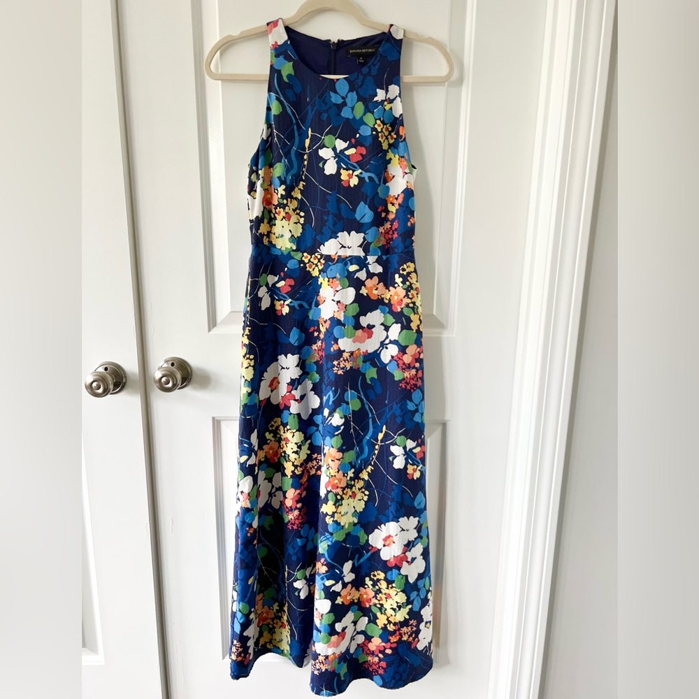 Banana Republic Bold Colorful Floral Maxi Dress | Size 0 - Picture 2 of 5